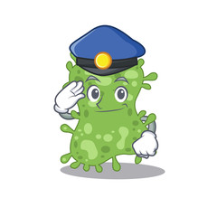 Police officer mascot design of salmonella enterica wearing a hat