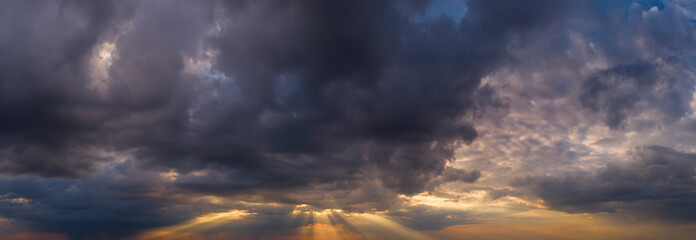 Dramatic Clouds and Spring Storm is Coming on Sunset