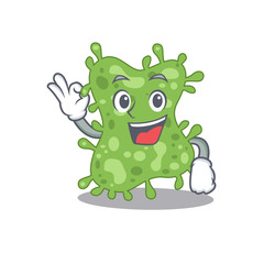Salmonella enterica mascot design style with an Okay gesture finger