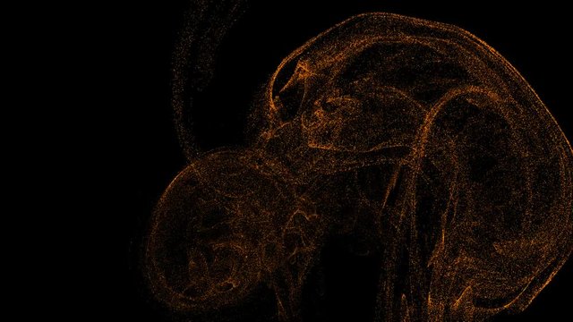 Slow Motion Abstract luxury background with shining bokeh sparkling particles, Golden Progressive Particle bookeh background.  Flowing golden fluid, liquid.