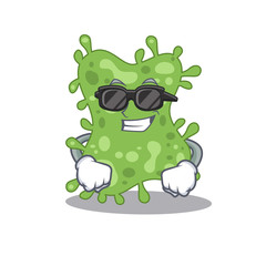 Cool salmonella enterica cartoon character wearing expensive black glasses
