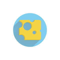 Cheese colorful flat icon with shadow. Cheese flat icon