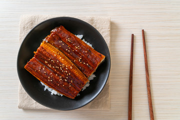 Japanese eel grilled with rice bowl or Unagi don