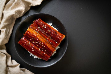 Japanese eel grilled with rice bowl or Unagi don