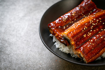 Japanese eel grilled with rice bowl or Unagi don