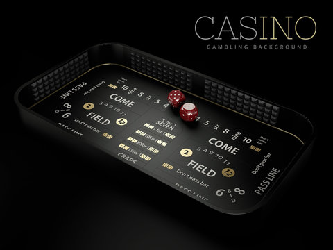 3d Rendering of craps table layout, clipping path included