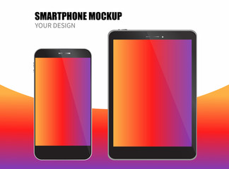 Digital device mockup set. Vector Illustration, eps 10