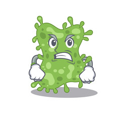 Naklejka premium Mascot design concept of salmonella enterica with angry face