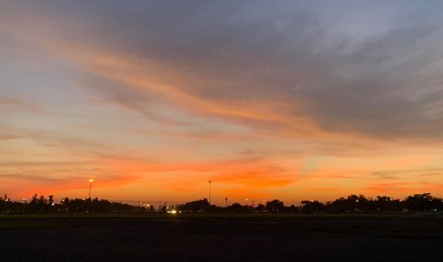 Sunset. clouds.