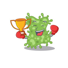 An elegant boxing winner of salmonella enterica mascot design style