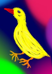 Small and yellow bird on abstract background - Lilleaker 