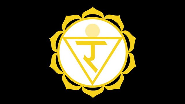 Chakra Manipura. Animation of the chakra symbol Manipur, denoting a lotus with ten petals. Alpha
Channel.