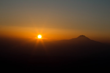 Hot Air balloon flying in Turkey Goreme Capadocia sky sunset sunrise