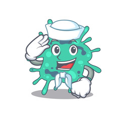 Sailor cartoon character of shigella boydii with white hat