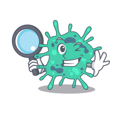 Smart Detective of shigella boydii mascot design style with tools