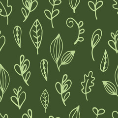 Vector seamless pattern of spring flowers. Digital scrap paper. Simple flowers are hand drawn in doodle style. For the design of surfaces, textiles, packaging, backgrounds. Children's theme