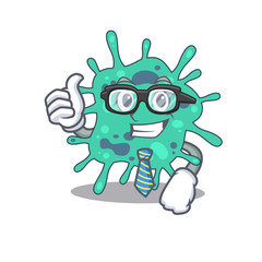 Naklejka premium An elegant shigella boydii Businessman mascot design wearing glasses and tie