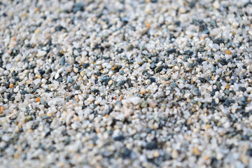 Pebbles on the beach in Samothraki island, Greece, Aegean sea. Sea rocks. Background, Texture, Detail, close up