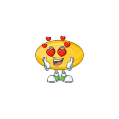 Charming oil capsule cartoon character with a falling in love face