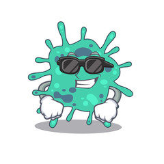 Cool shigella boydii cartoon character wearing expensive black glasses