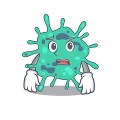 Cartoon design style of shigella boydii showing worried face