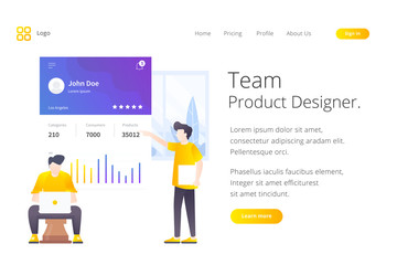 Landing page website template design. Modern flat design vector illustration concepts of web page design for website and mobile website development. Easy to edit and customize.