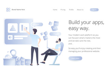 Landing page website template design. Modern flat design vector illustration concepts of web page design for website and mobile website development. Easy to edit and customize.