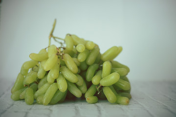 A bunch of green grapes