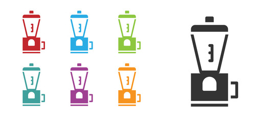 Black Electric coffee grinder icon isolated on white background. Set icons colorful. Vector Illustration