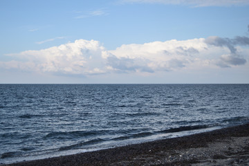 Fototapeta premium Cloudy summer days at Therma Beach - Therma, Samothraki island, Greece, Aegean sea