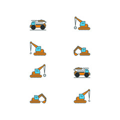 Construction machinery icons