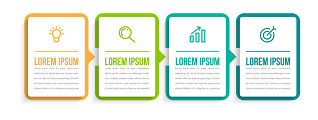 Minimal infographic template design with numbers 4 options or steps.