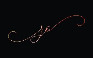 zo or z, o Lowercase Cursive Letter Initial Logo Design, Vector Template