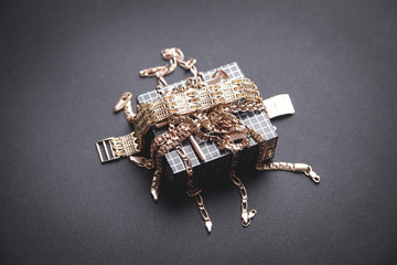 Group of gold on black background.