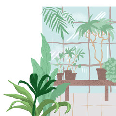 Obraz premium illustration with greenhouse