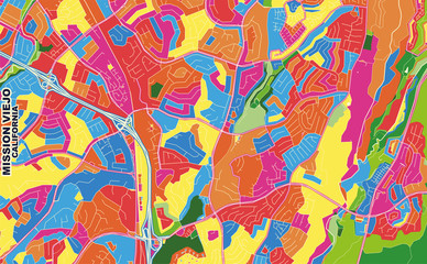 Mission Viejo, California, USA, colorful vector map