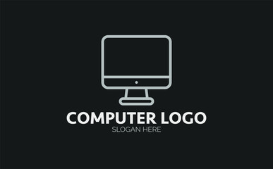 Fototapeta na wymiar Computer vector icon. Technology concept stroke symbol design. Thin graphic elements vector illustration, outline pattern for your web site design, logo, UI.