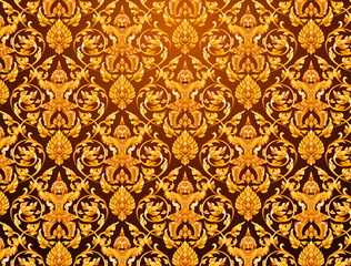 Thai art golden pattern background graphic vectors