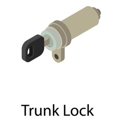 Trunk lock car icon. Isometric of trunk lock car vector icon for web design isolated on white background