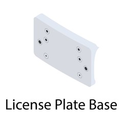 License plate base icon. Isometric of license plate base vector icon for web design isolated on white background
