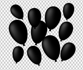 Multicolored and transparent balloons on the checked transparent background. Eps 10 vector file.