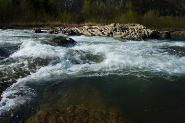 fast mountain river in the Carpathians