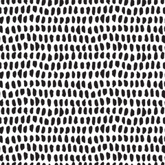Materiał do szycia Small black hand drawn texture vector abstract seamless geometrical pattern on white background for fabric, wallpaper, scrapbooking projects or backgrounds.