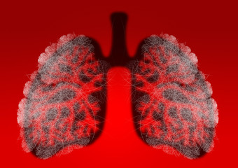 Abstract image of the human lungs. Scientific, medical illustration and abstract background. Coronavirus COVID-19 pandemic concept, symbolic pattern.