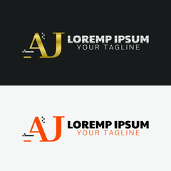 Initial Letter capital logo icon design template elements. Modern line logo with gold silver luxury style. Can be used for business, company group, consulting, finance. Vector Illustration.