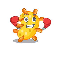 A sporty boxing athlete mascot design of vibrio with red boxing gloves