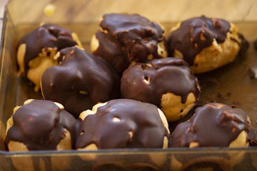 homemade chocolate profiteroles