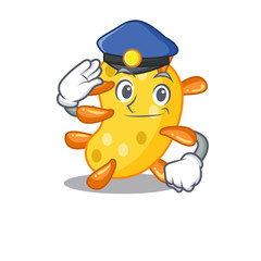 Police officer mascot design of vibrio wearing a hat