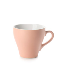 Blank cup on white background