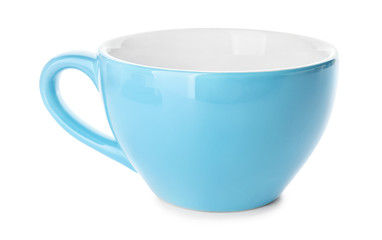 Blank cup on white background